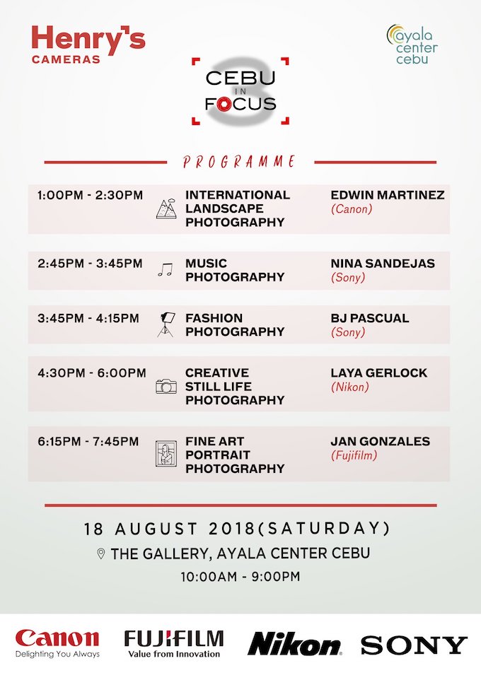 Henry's: Cebu In Focus 3 a one-day photography extravaganza in Cebu | Cebu Finest