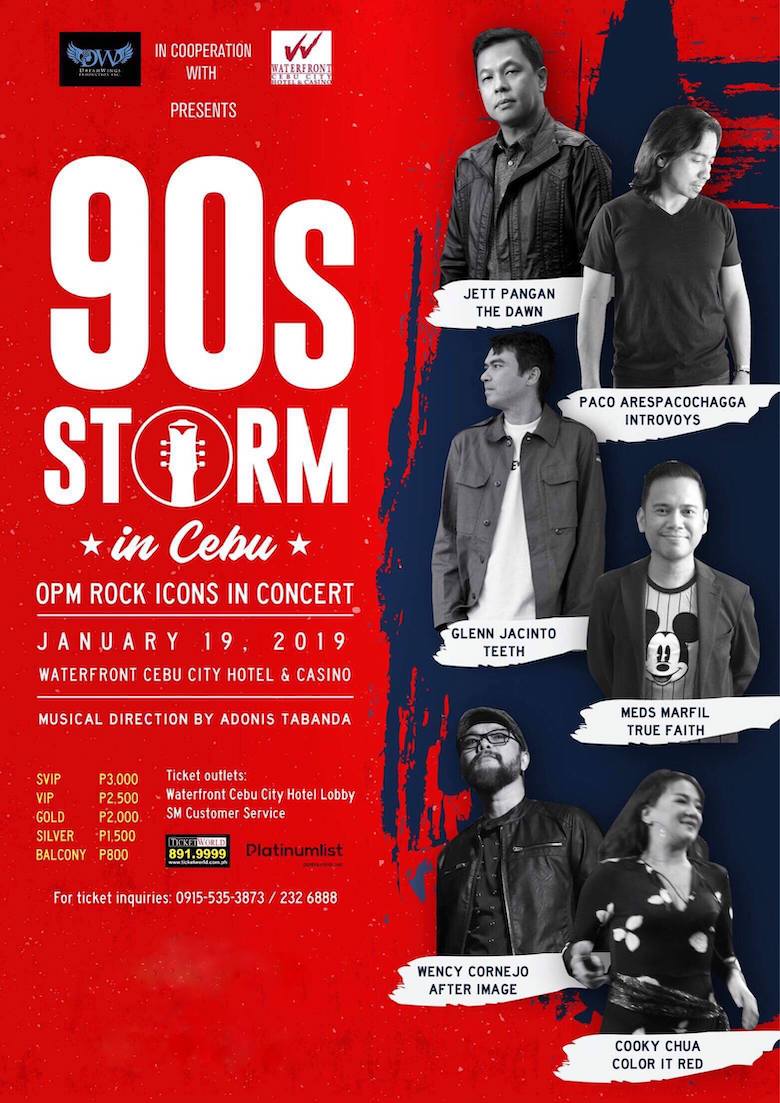 OPM Rock Icons in Concert: 90s Storm is coming to Sinulog in Cebu | Cebu Finest