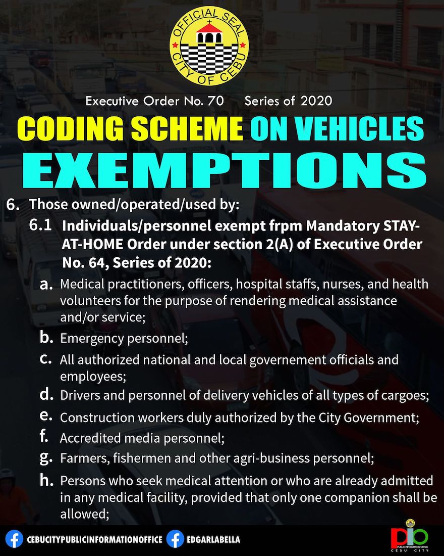 EO 70: Things you need to know about the Vehicle Number Coding Scheme in Cebu City | Cebu FInest