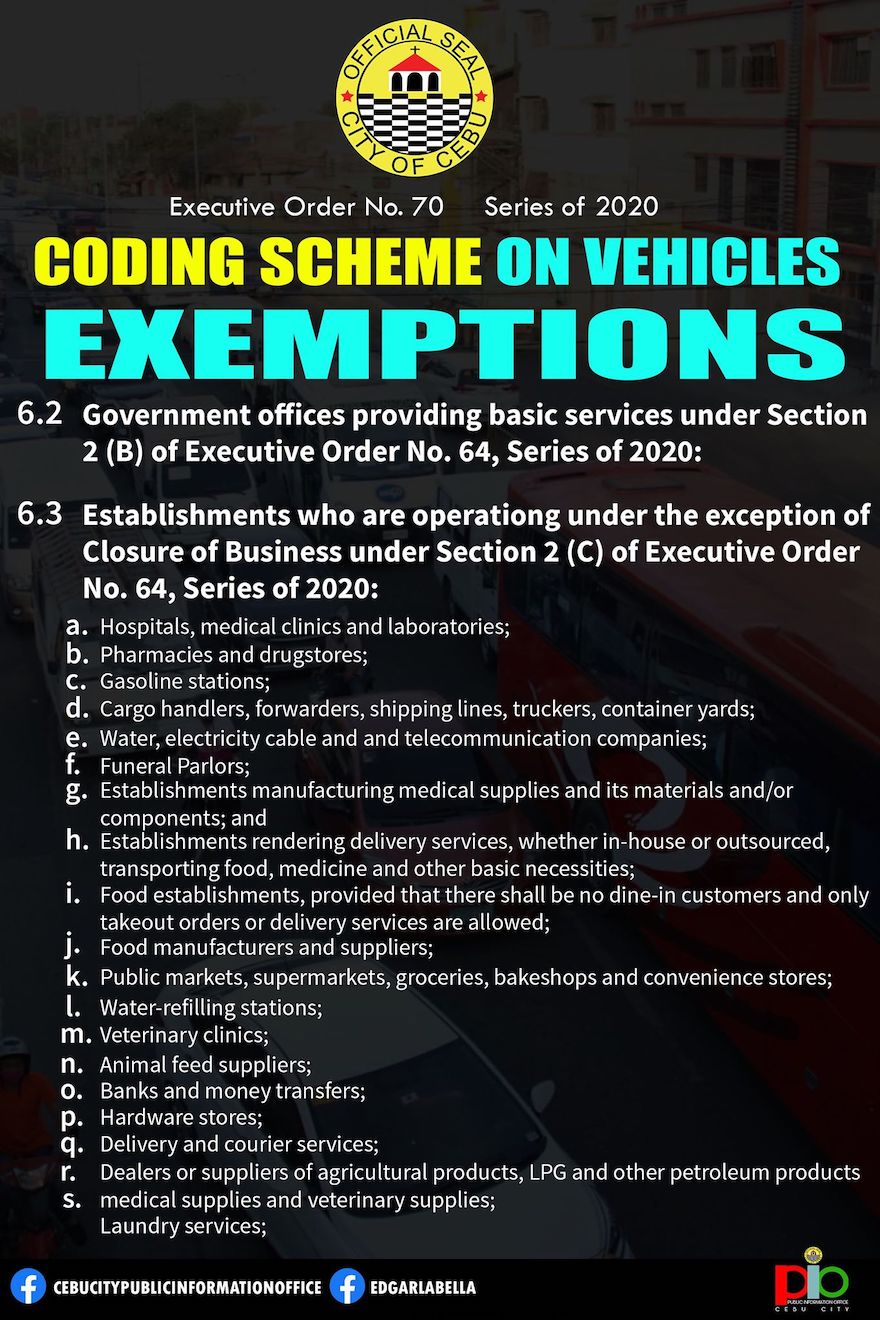 EO 70: Things you need to know about the Vehicle Number Coding Scheme in Cebu City | Cebu FInest