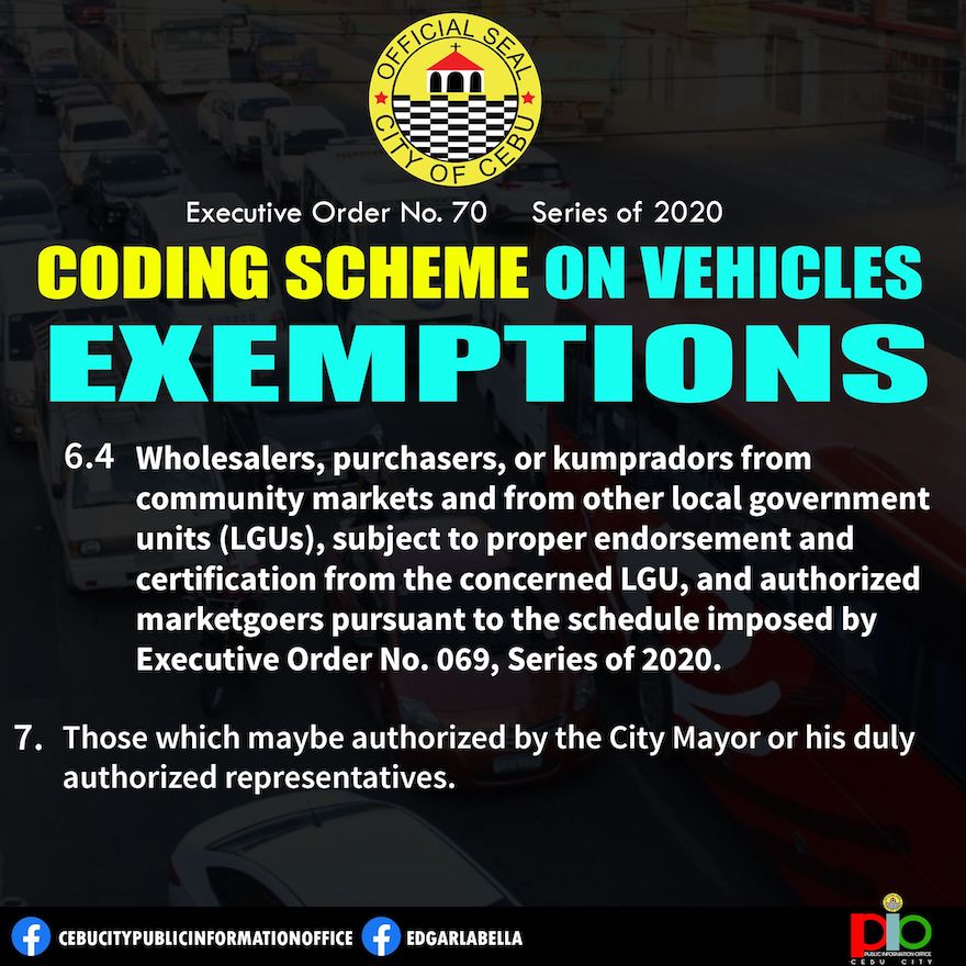 EO 70: Things you need to know about the Vehicle Number Coding Scheme in Cebu City | Cebu Finest