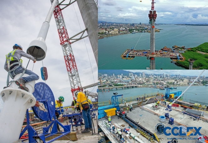 This important progress is characterized by the construction of its stay cables, which will carry the bridge deck, and the construction of a cross on the top of the CCLEX pylons, one of the iconic features of the project. | CebuFinest