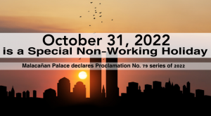 Malacañan Palace declares October 31, 2022, as special non-working holiday | CebuFinest